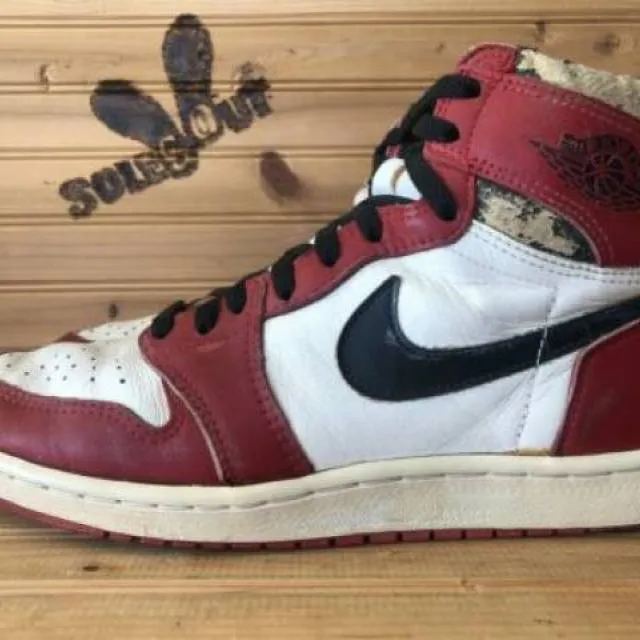 1985 Original Nike Air Jordan I 1 sz 12 Chicago White Bl...