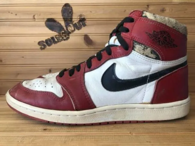 1985 Original Nike Air Jordan I 1 sz 12 Chicago White Bl...