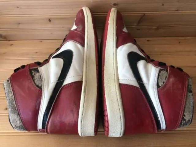 1985 Original Nike Air Jordan I 1 sz 12 Chicago White Bl...