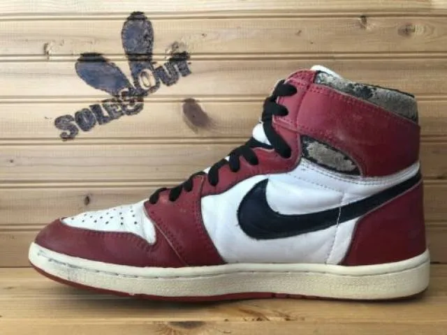 1985 Original Nike Air Jordan I 1 sz 12 Chicago White Bl...