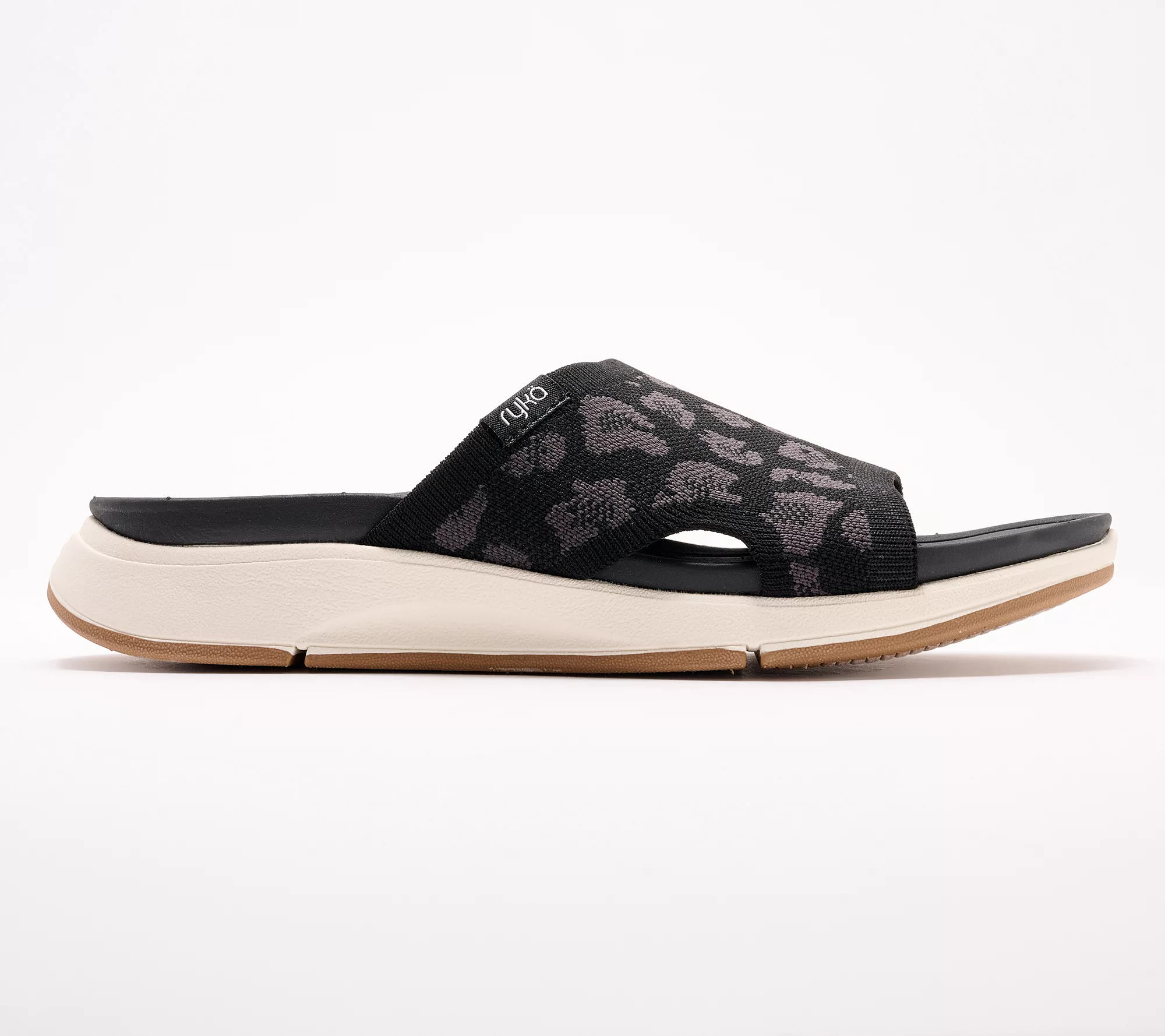 "As Is" Ryka Leopard Print Knit Slide Sandals - Triumph