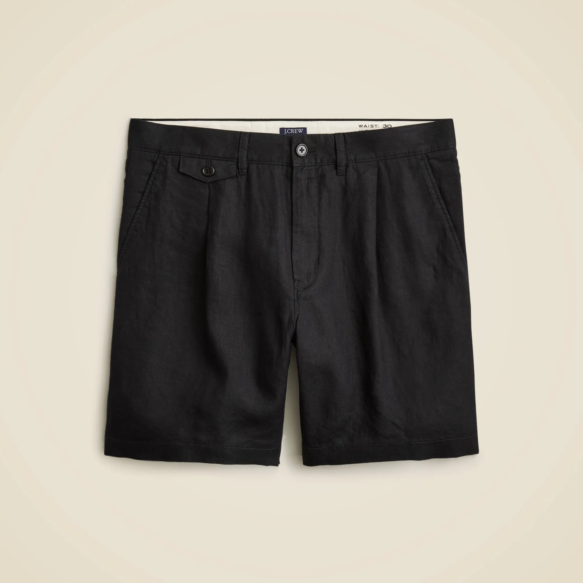 7.5'' pleated linen short