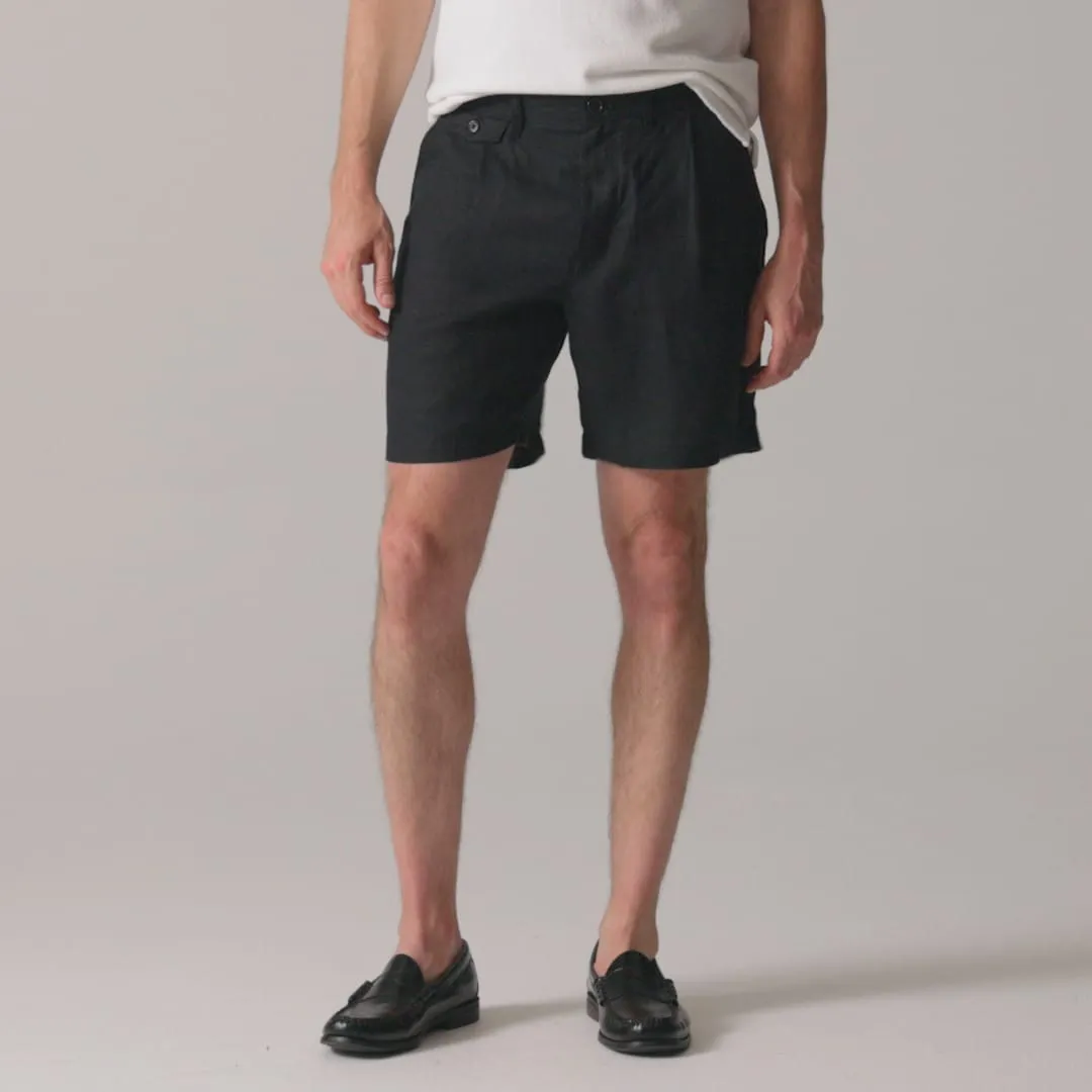 7.5'' pleated linen short