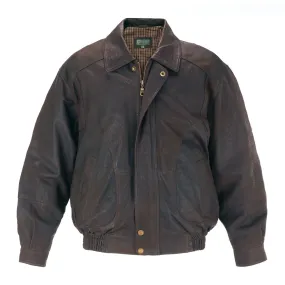 9853: Men's Brown Leather Blouson Jacket