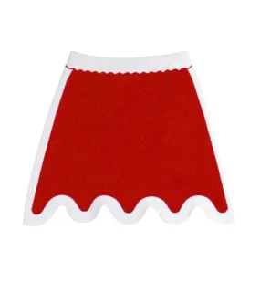 Adelie Wavy Mini Skirt - Red