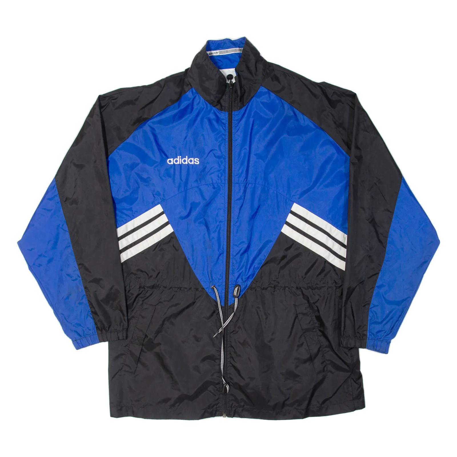 ADIDAS Mens Windbreaker Jacket Blue Nylon Colourblock 2XL