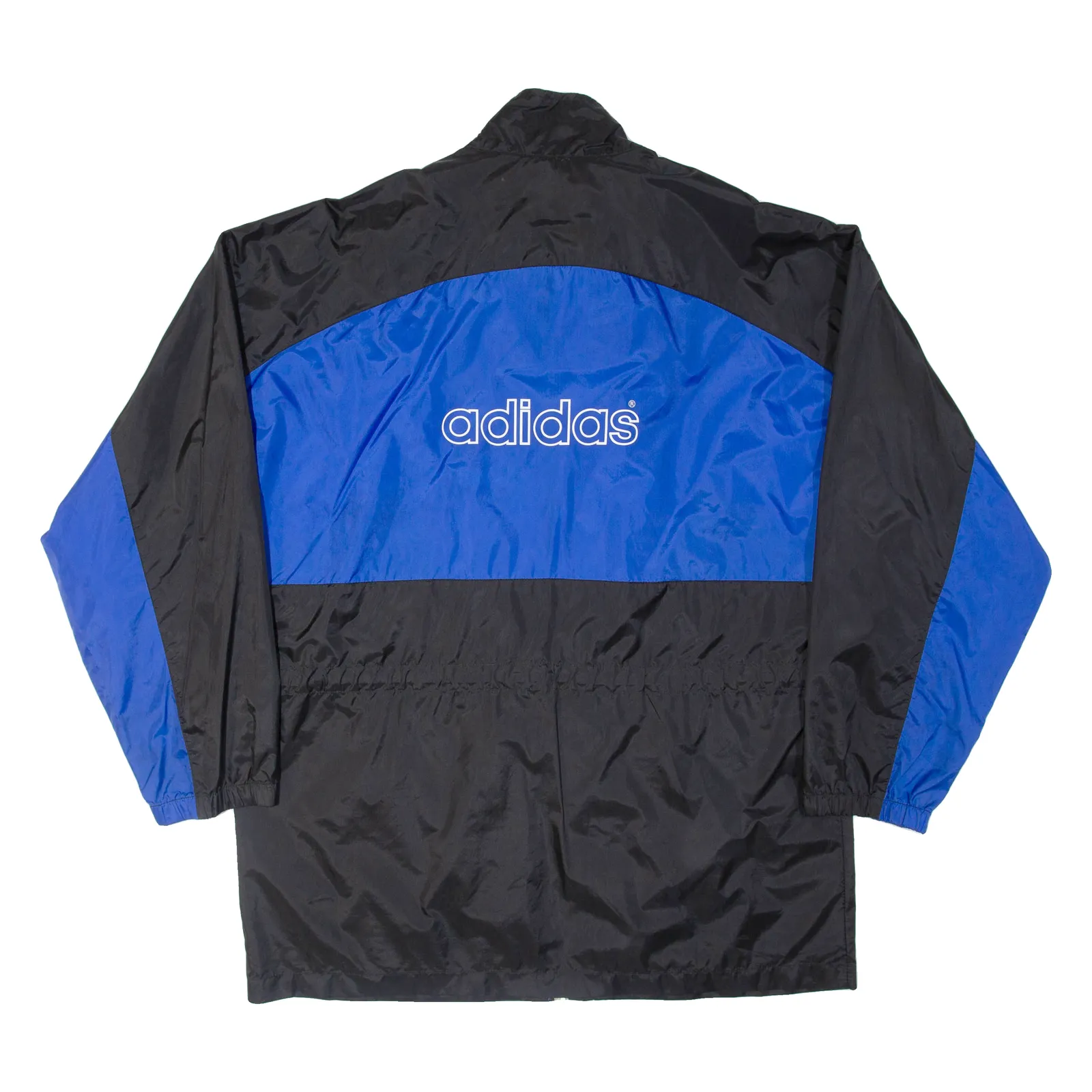 ADIDAS Mens Windbreaker Jacket Blue Nylon Colourblock 2XL