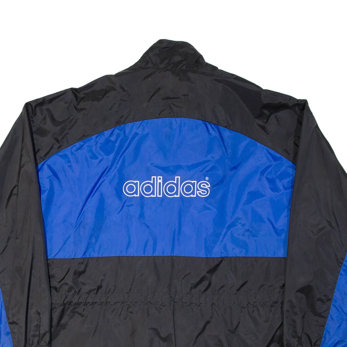 ADIDAS Mens Windbreaker Jacket Blue Nylon Colourblock 2XL