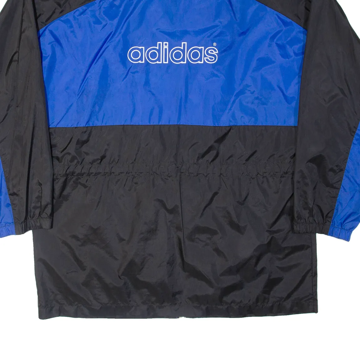 ADIDAS Mens Windbreaker Jacket Blue Nylon Colourblock 2XL