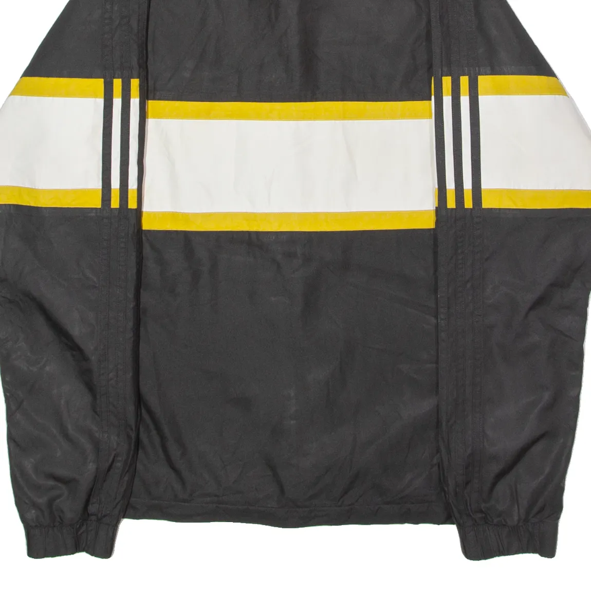 ADIDAS ORIGINALS Mens Windbreaker Jacket Black Hooded Striped M