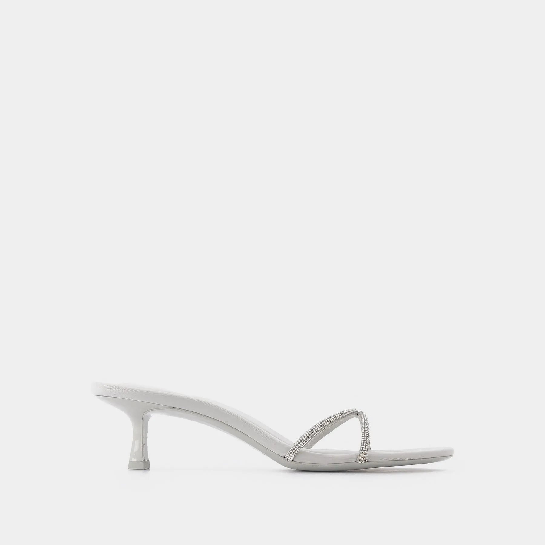 Alexander Wang  Dahlia 50 Sandals in Crystal / Grey Leather