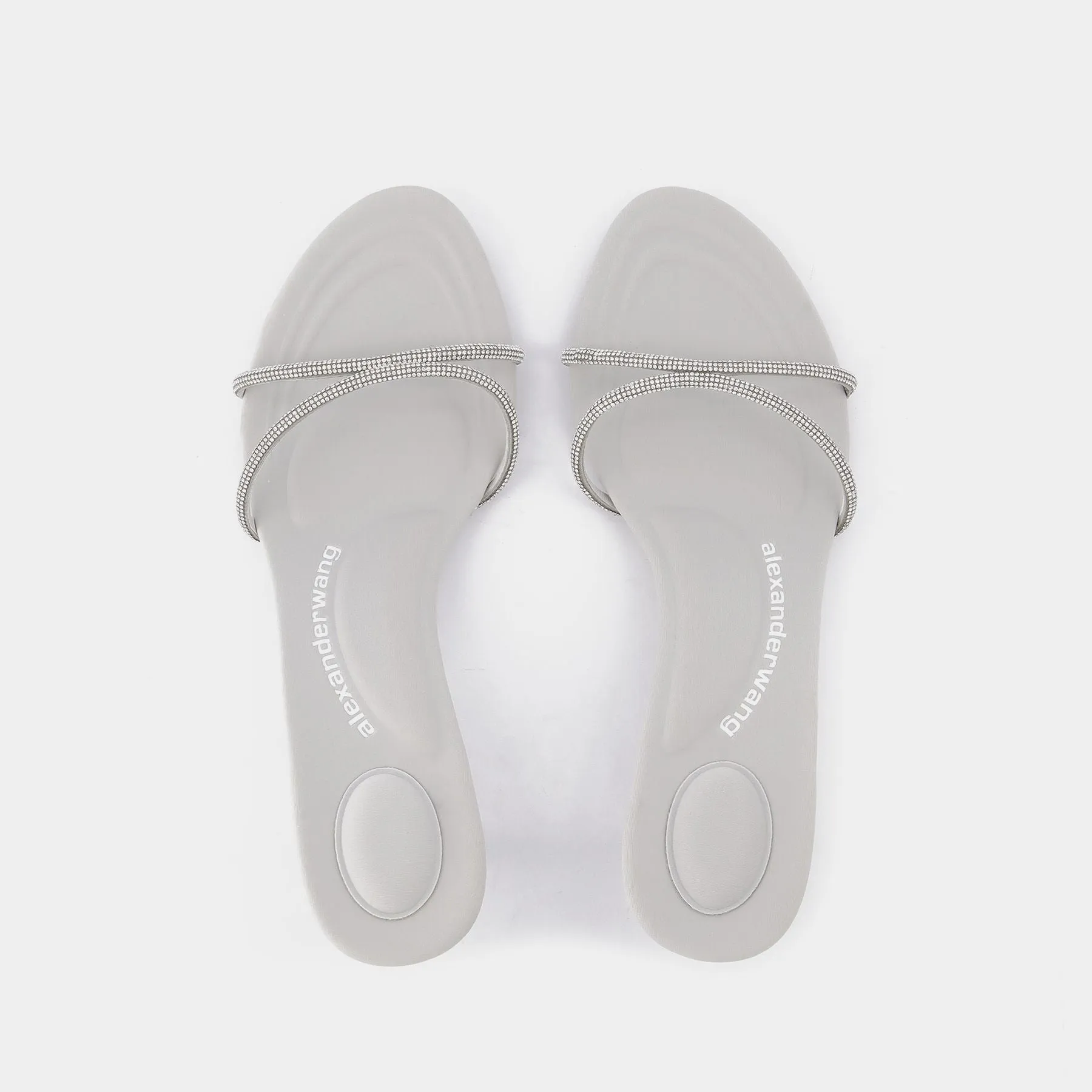 Alexander Wang  Dahlia 50 Sandals in Crystal / Grey Leather