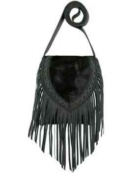 American West Women's Hair-On Fringe Saddle Crossbody