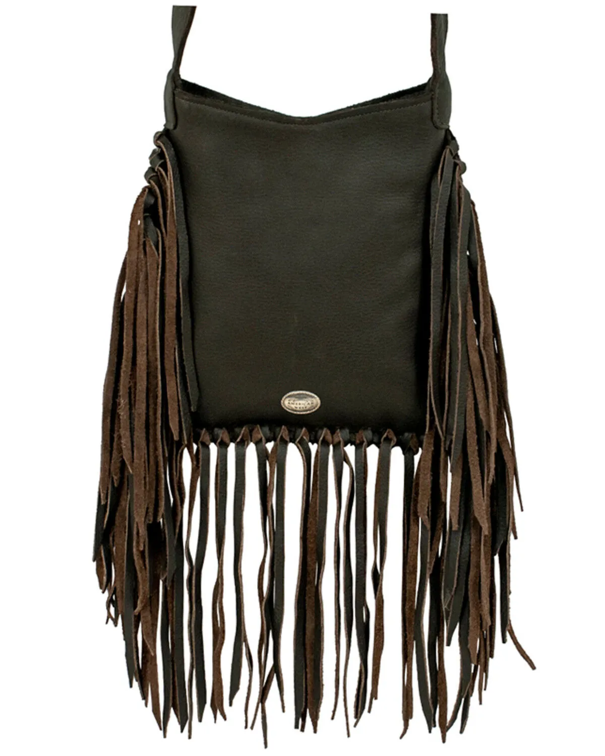 American West Women's Southwestern Tapestry Fringe Saddle Crossbody