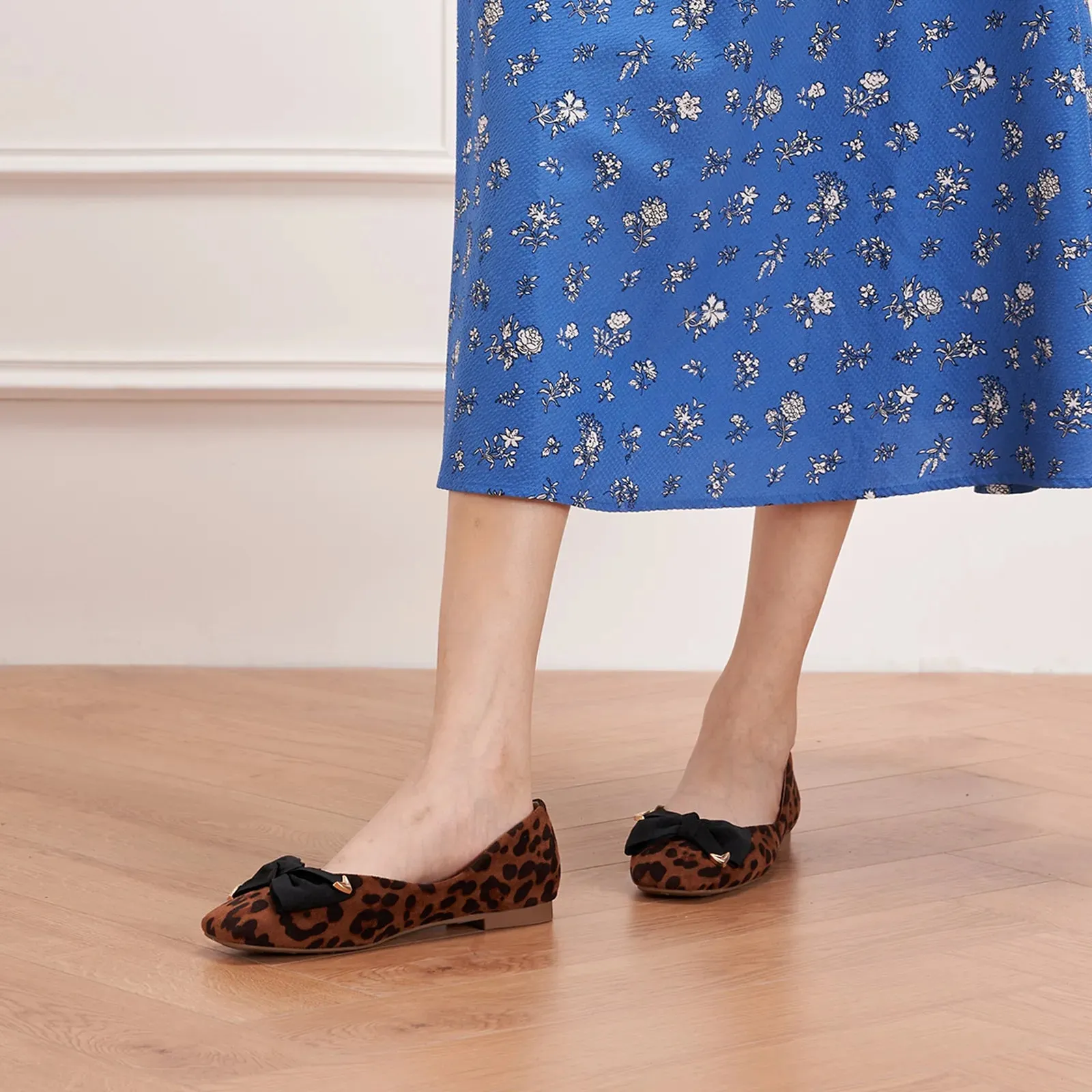 Animal Prints Metal Bow Flats (Eva) Leopard