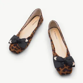 Animal Prints Metal Bow Flats (Eva) Leopard