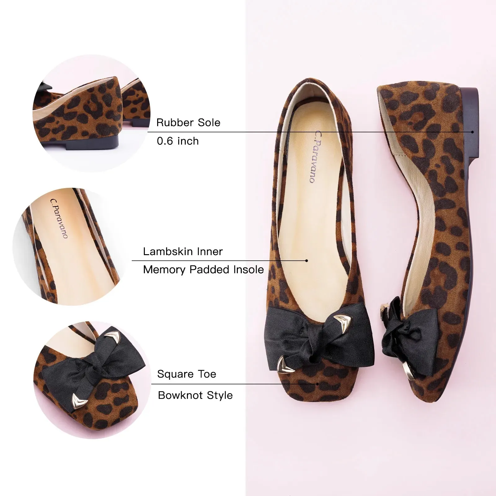 Animal Prints Metal Bow Flats (Eva) Leopard