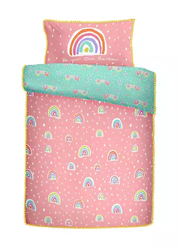 Appletree Kids Rainbow Pom 100% Cotton Duvet Cover Set | Kaleidoscope