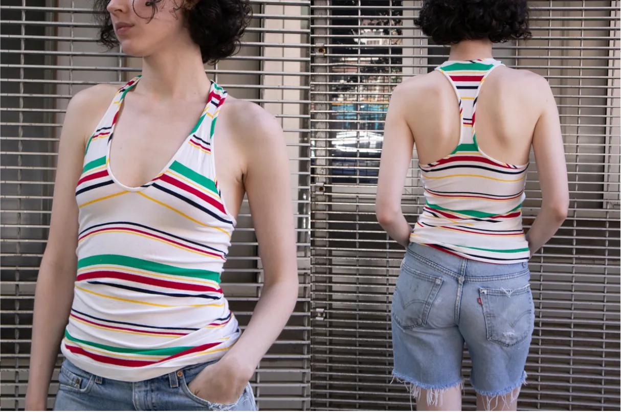 BALENCIAGA STRIPED RACER BACK TANK