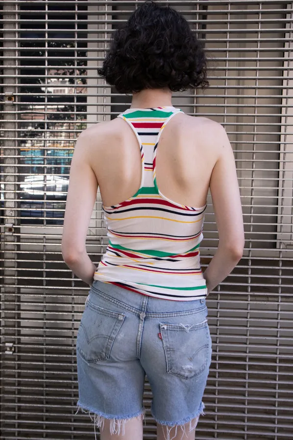 BALENCIAGA STRIPED RACER BACK TANK