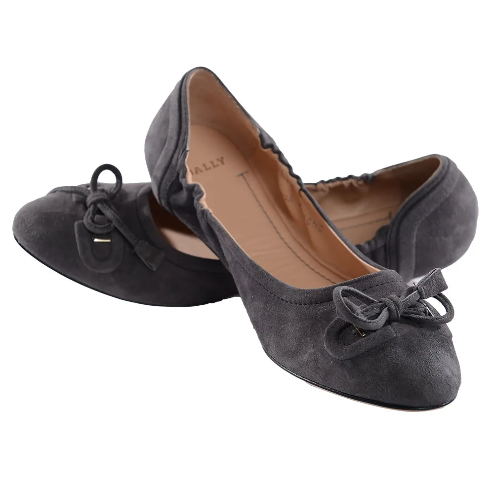 Bally Womens Ballet Flats in Gunmetal Grey