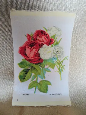 BEAUTIFUL Antique Printed Silk Flowers, Roses,Floral Silks, Antique Quilt Silks, Craft Silks,For Fine Sewing Quilting Projects o