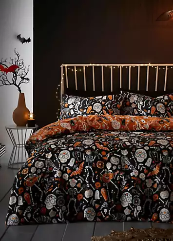 Bedlam Day Of The Dead Halloween Duvet Cover Set | Kaleidoscope