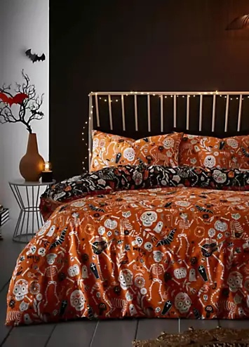 Bedlam Day Of The Dead Halloween Duvet Cover Set | Kaleidoscope