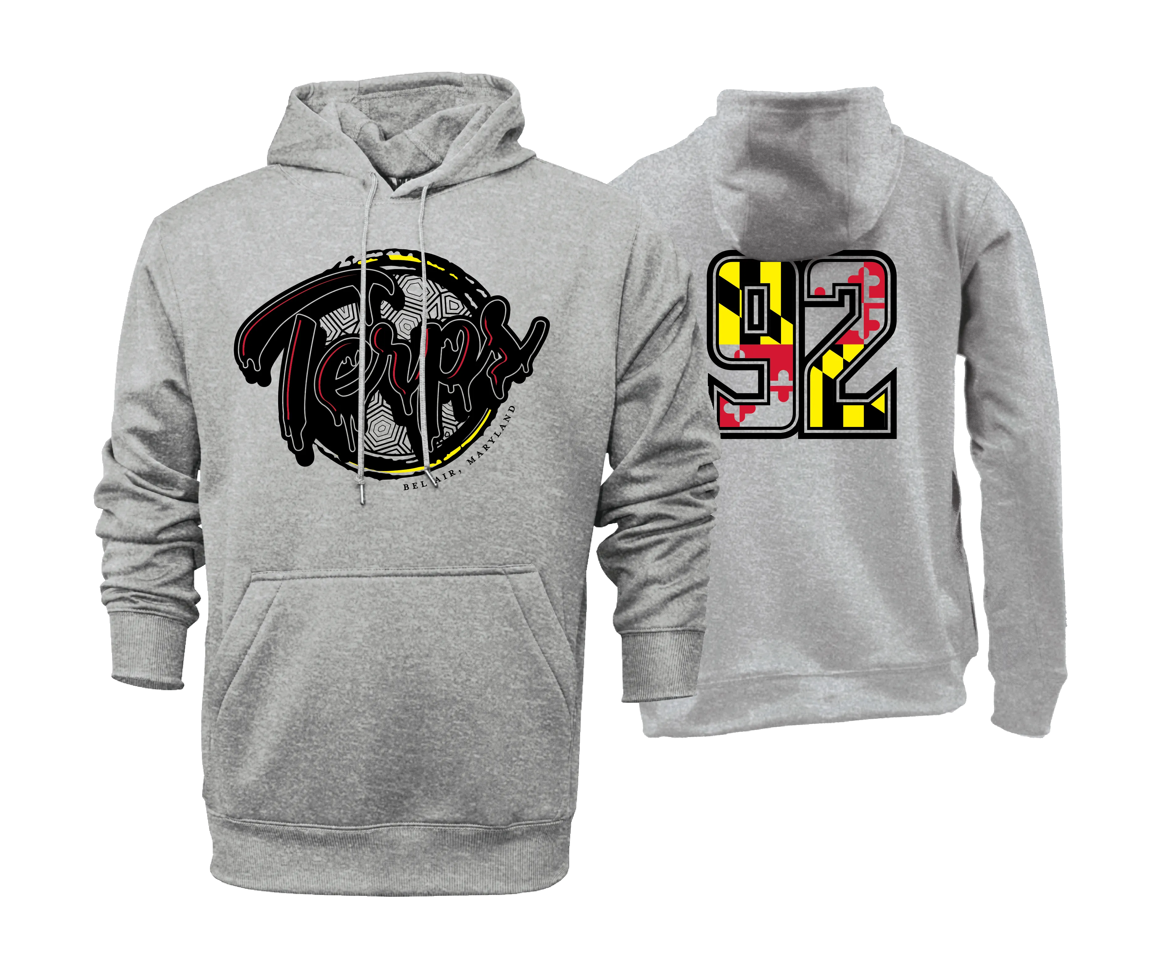 Bel Air Terps- Heather Grey Hoodie