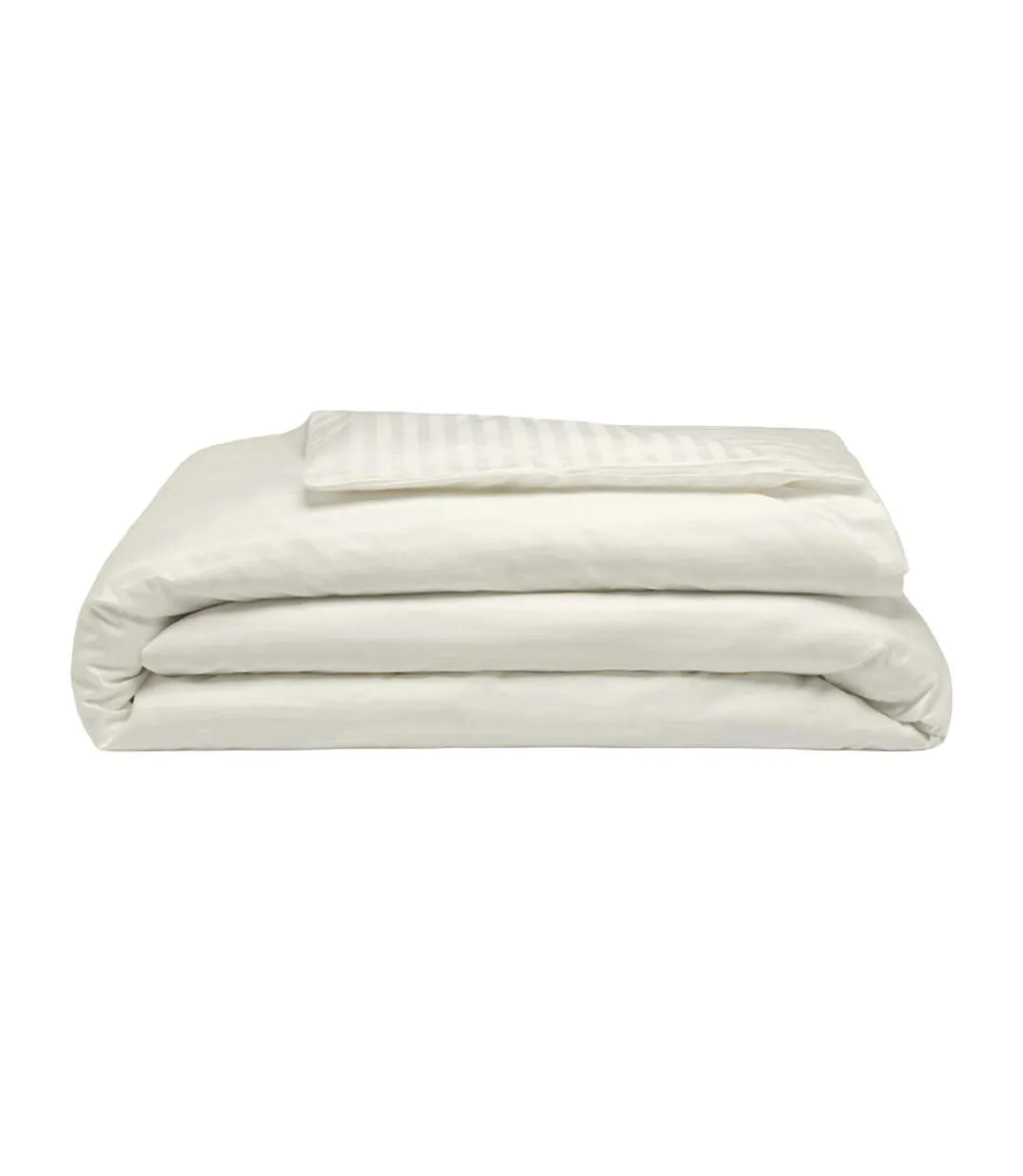 Belledorm 540 Thread Count Satin Stripe Duvet Cover Set (Ivory) - UTBM194