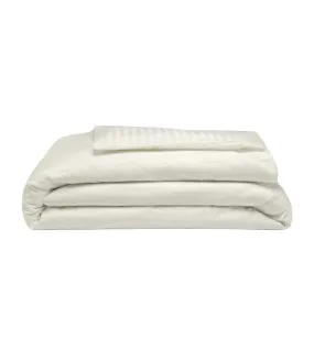 Belledorm 540 Thread Count Satin Stripe Duvet Cover Set (Ivory) - UTBM194