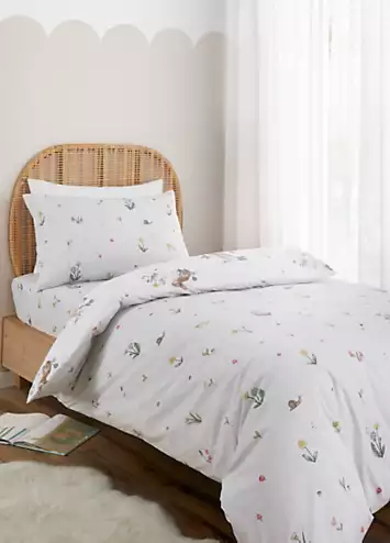 Bianca Bunny Rabbit Friends 100% Cotton White Duvet Cover Set | Kaleidoscope