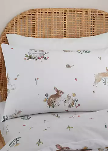 Bianca Bunny Rabbit Friends 100% Cotton White Duvet Cover Set | Kaleidoscope