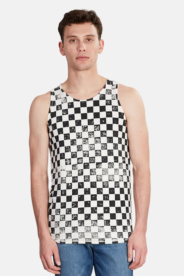 Black Checkerboard Jungmaven Checkerboard Tank Top