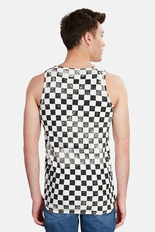 Black Checkerboard Jungmaven Checkerboard Tank Top