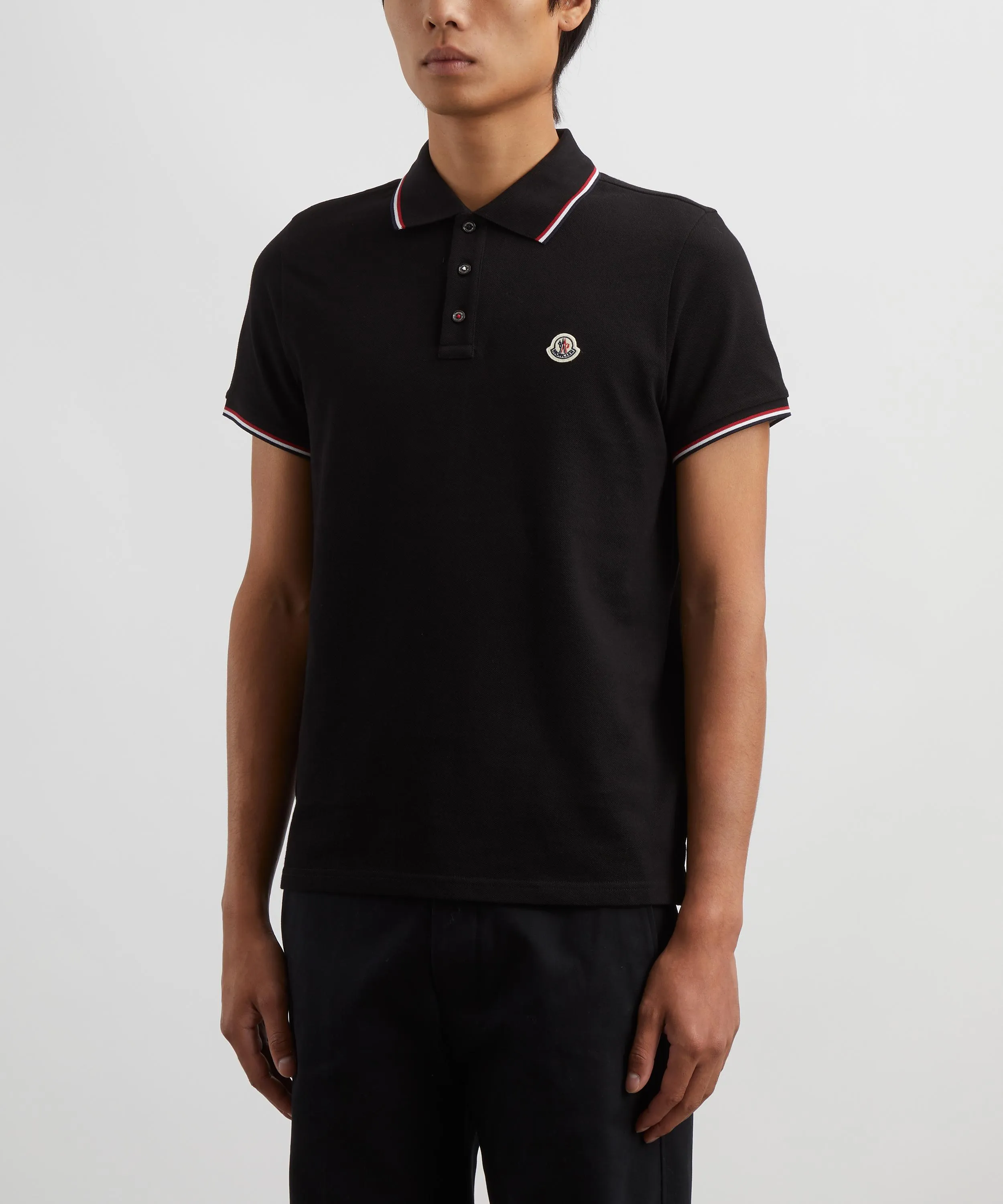 Black Logo Patch Polo Shirt 