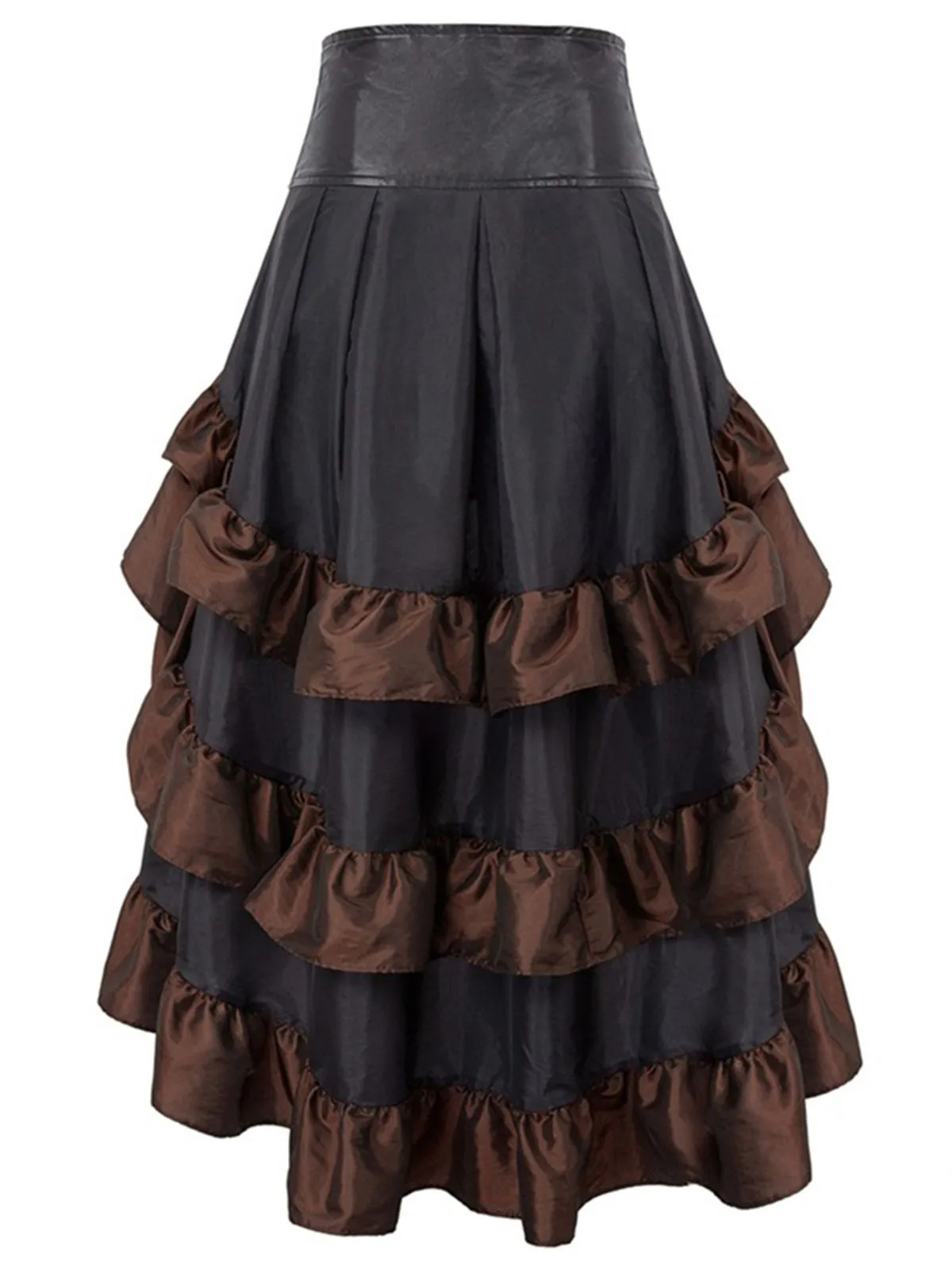 Black Ruffle Patchwork Irregular Skirt