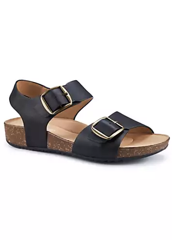 Black Tourist II Wide Women’s Sandals by Hotter | Look Again