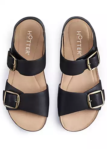 Black Tourist II Wide Women’s Sandals by Hotter | Look Again