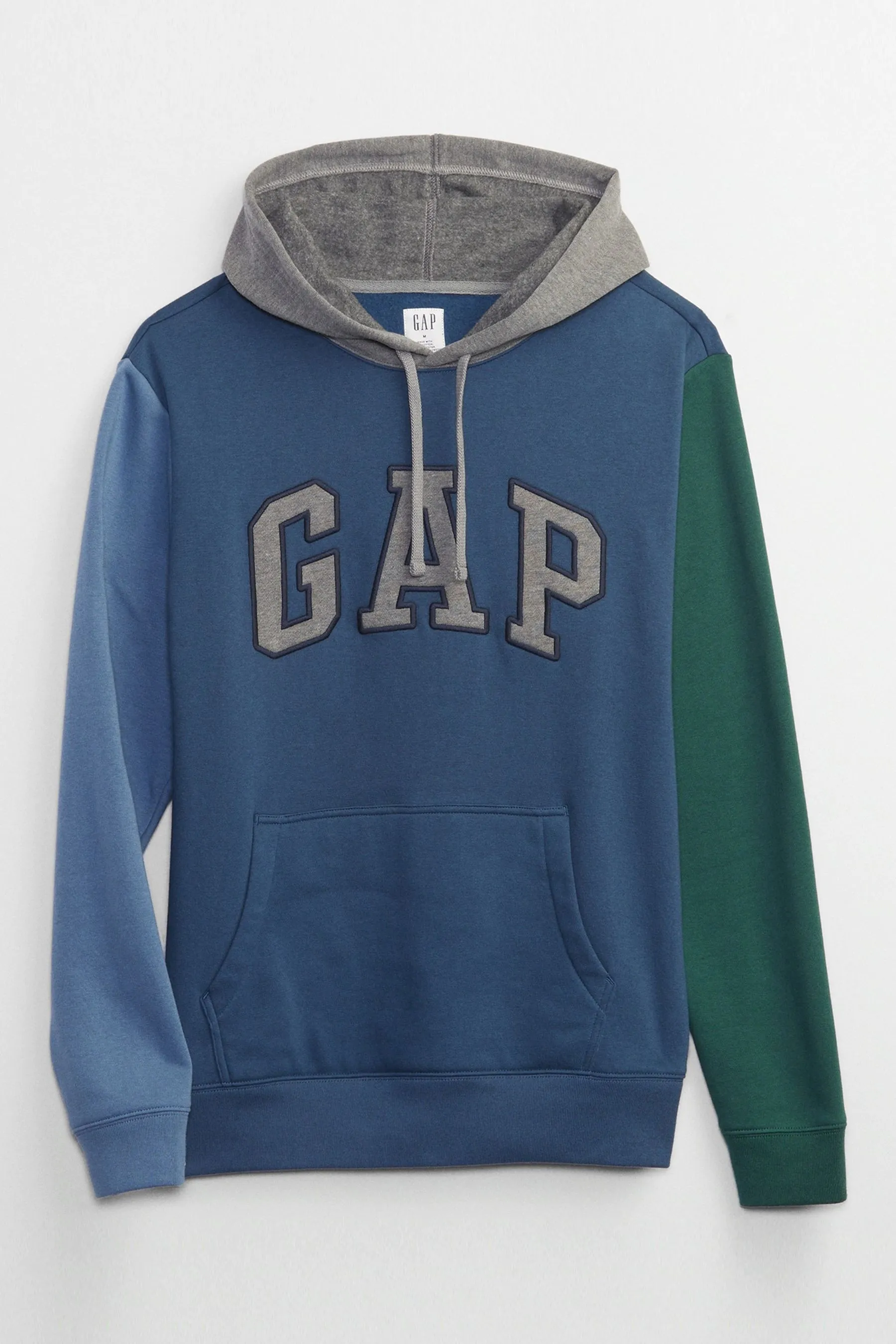 Blue and Green Logo Colourblock Hoodie