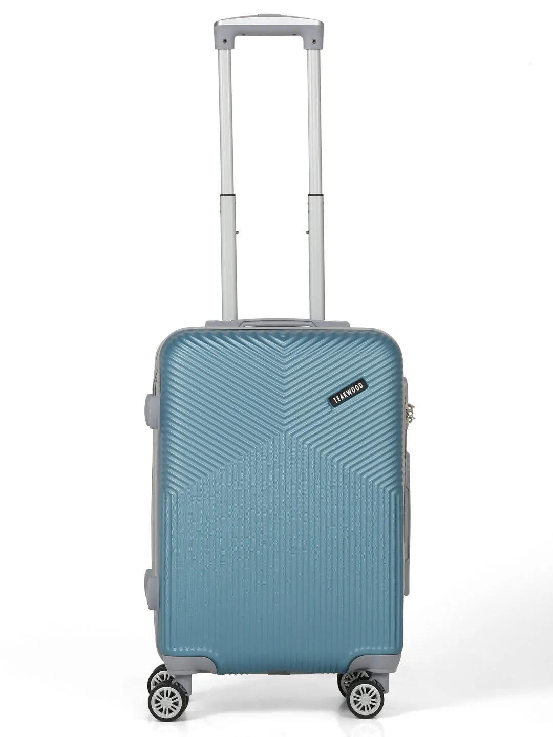 Blue Textured Hard-Sided Trolley Bag