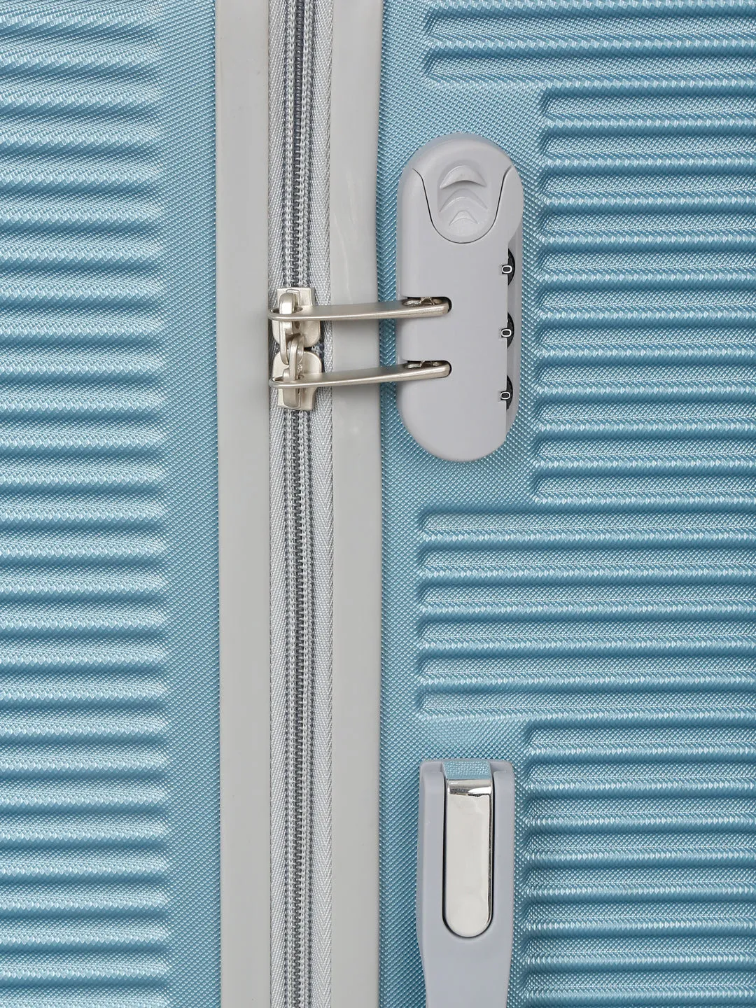 Blue Textured Hard-Sided Trolley Bag