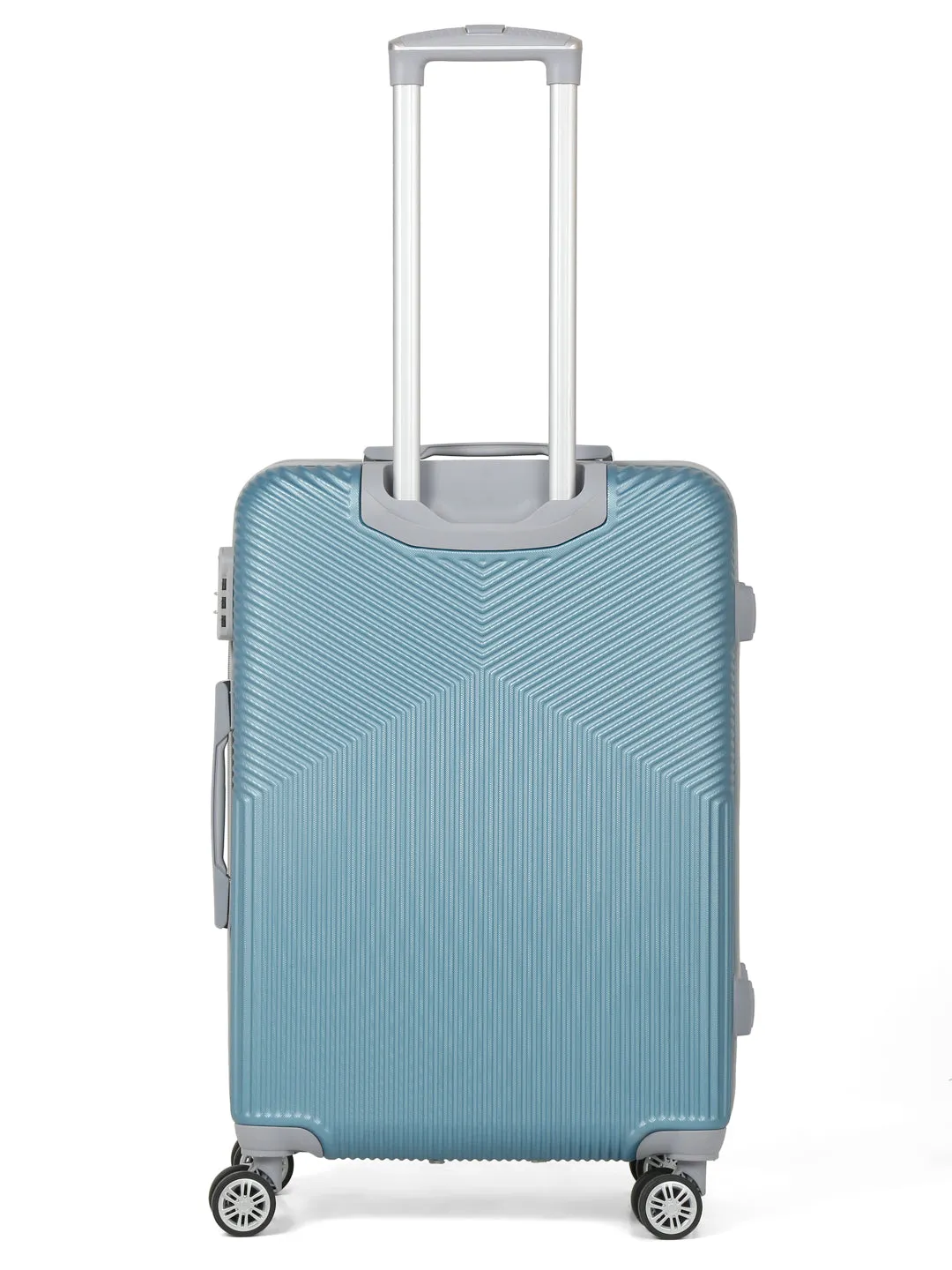 Blue Textured Hard-Sided Trolley Bag