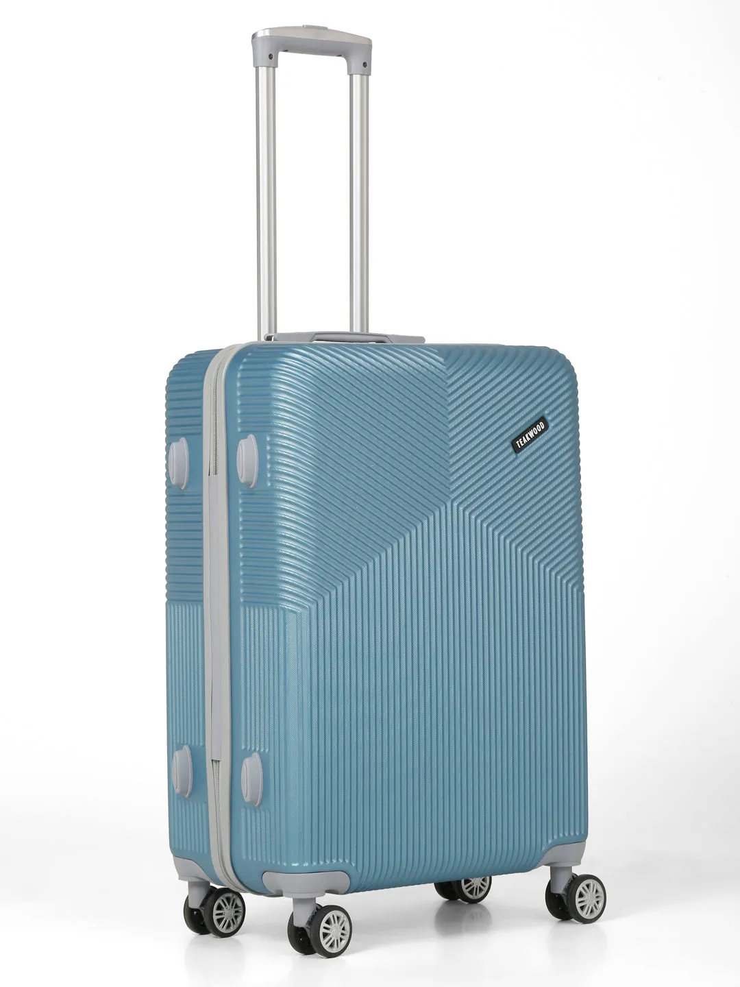 Blue Textured Hard-Sided Trolley Bag