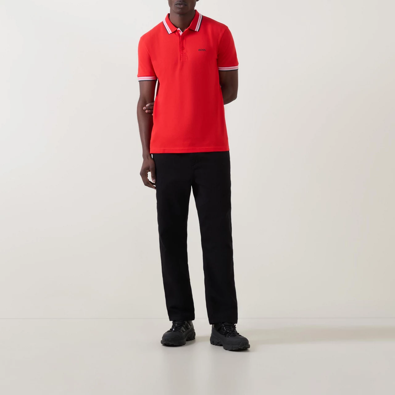 BOSS Paddy Logo Polo Shirt - Red