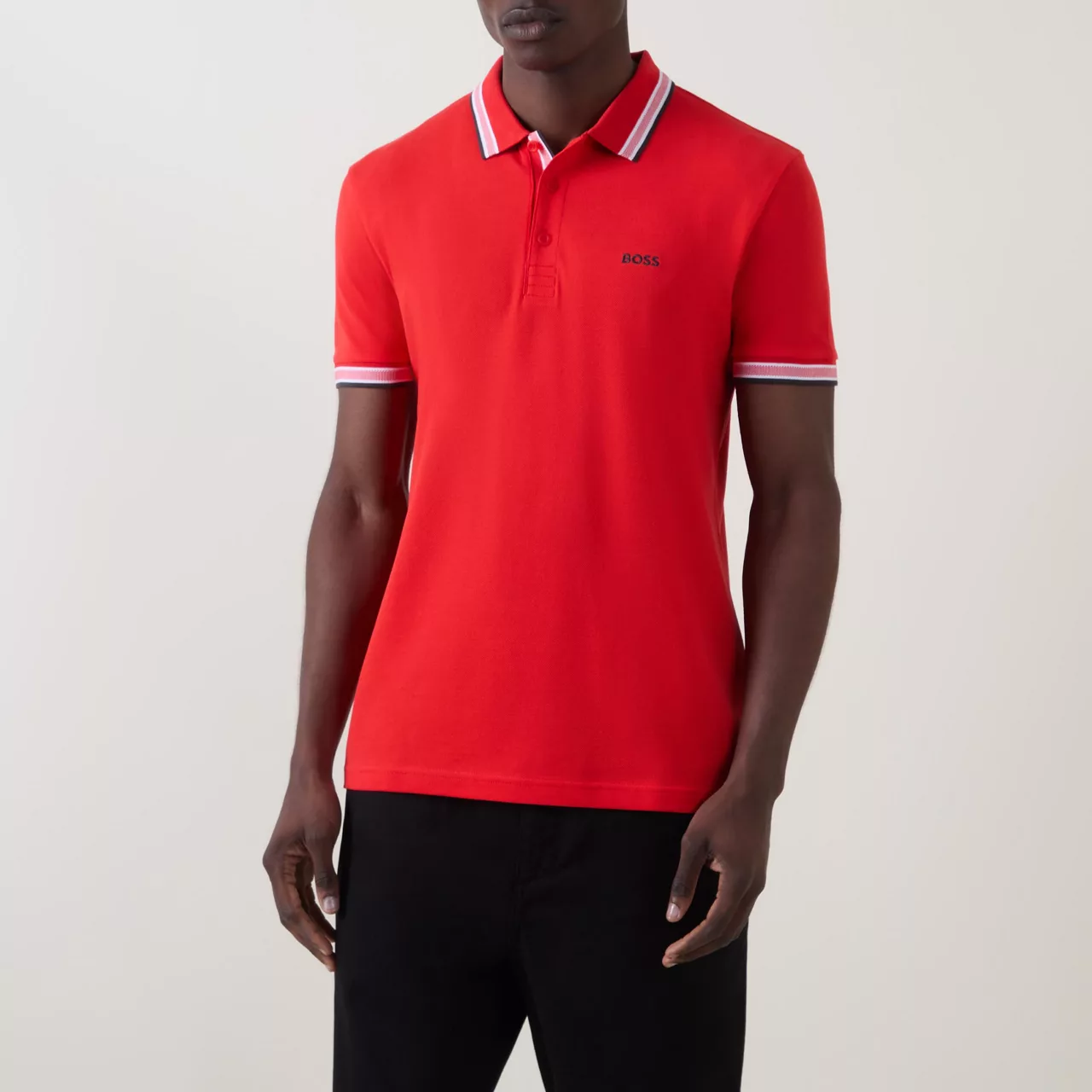 BOSS Paddy Logo Polo Shirt - Red