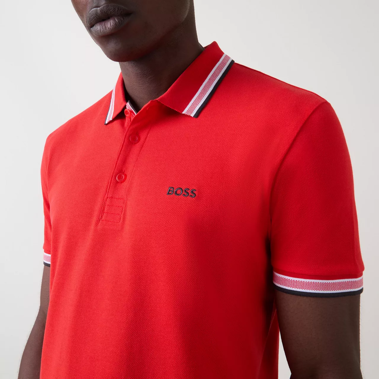 BOSS Paddy Logo Polo Shirt - Red