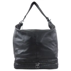 Bottega Veneta Black Leather XL Travel Hobo Bag