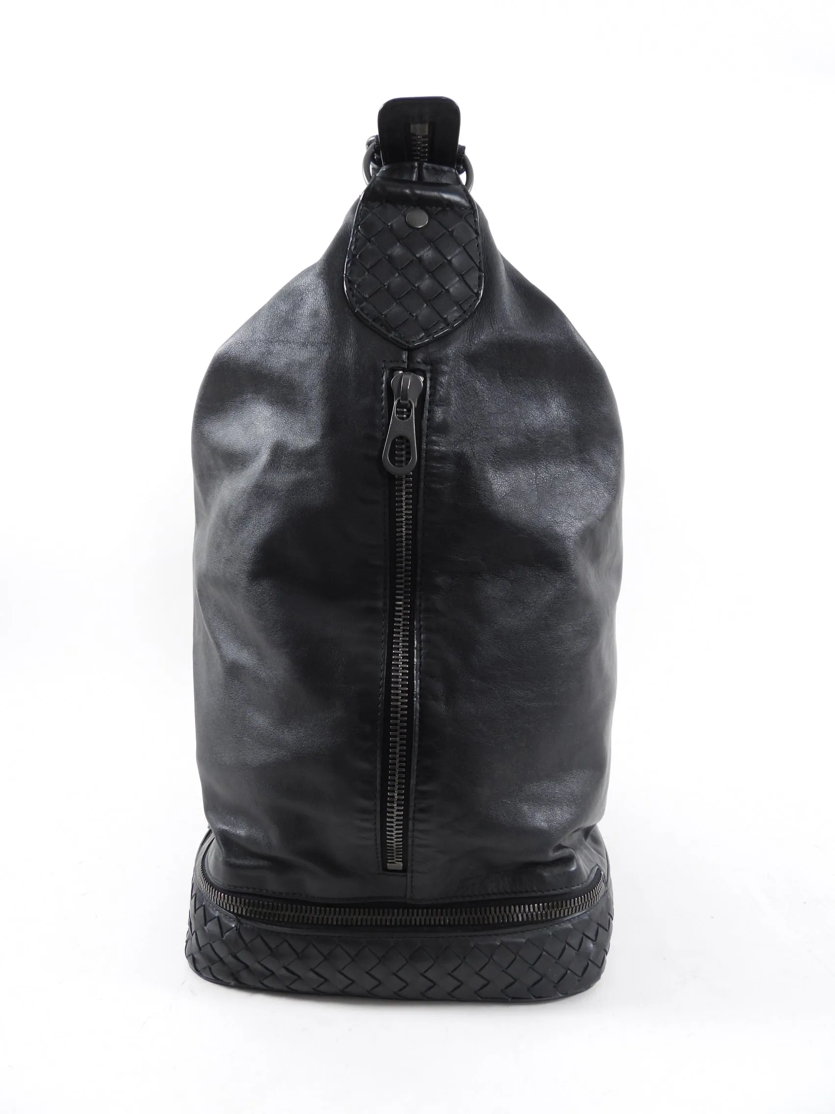 Bottega Veneta Black Leather XL Travel Hobo Bag