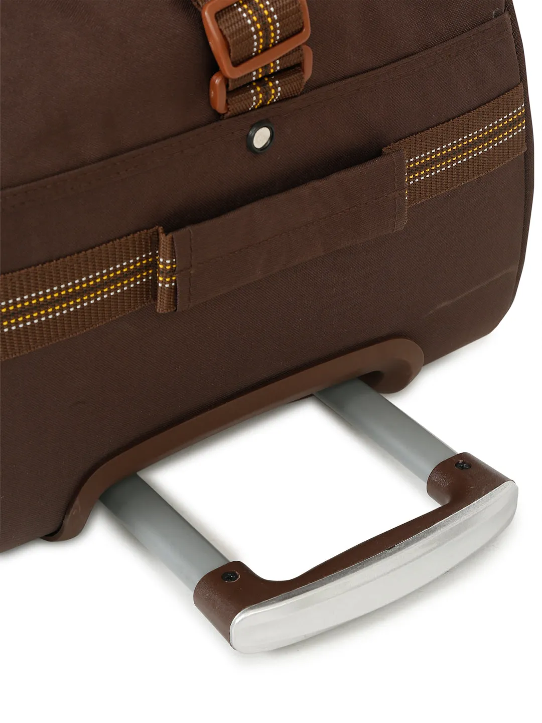 Brown Printed Large Duffel Trolley Bag